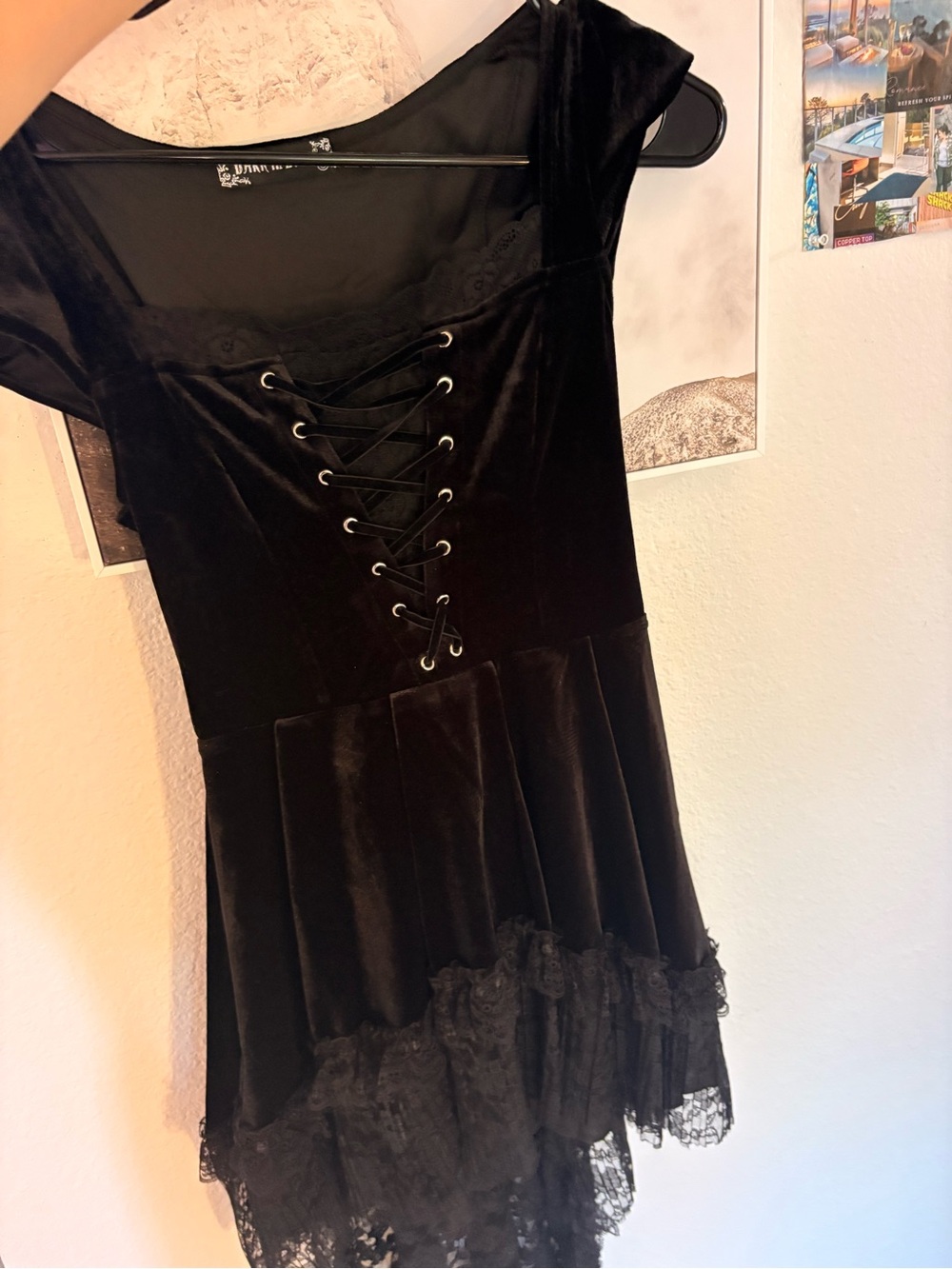 ๐ค black vampire y2k vibes lace up gothic party dress ๐ค - Picture 7 of 10